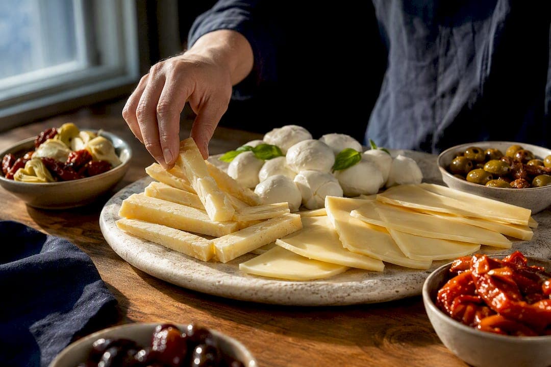 25 Minuten: Antipasti‑Platte für Gäste anrichten und portionieren